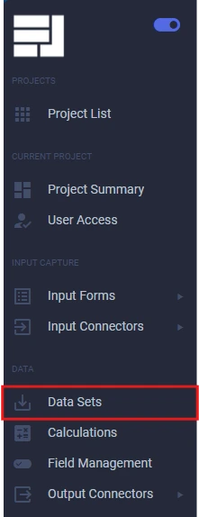 Datasets Sidebar