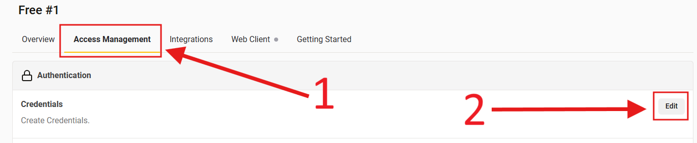 Click to Edit Credentials