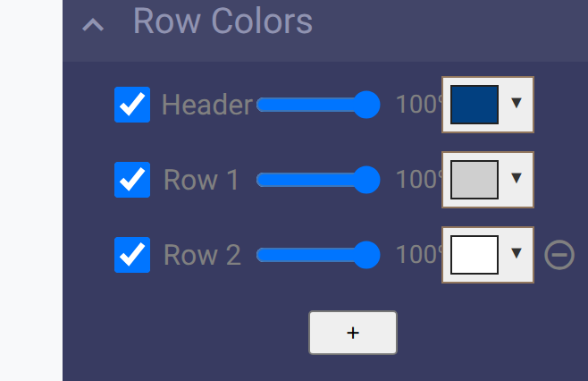 Row Colors Options