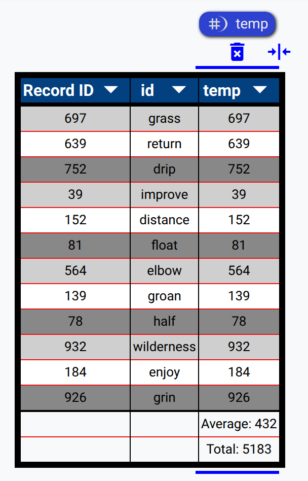 Summary Rows Example