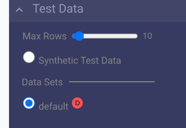 Test Data Option